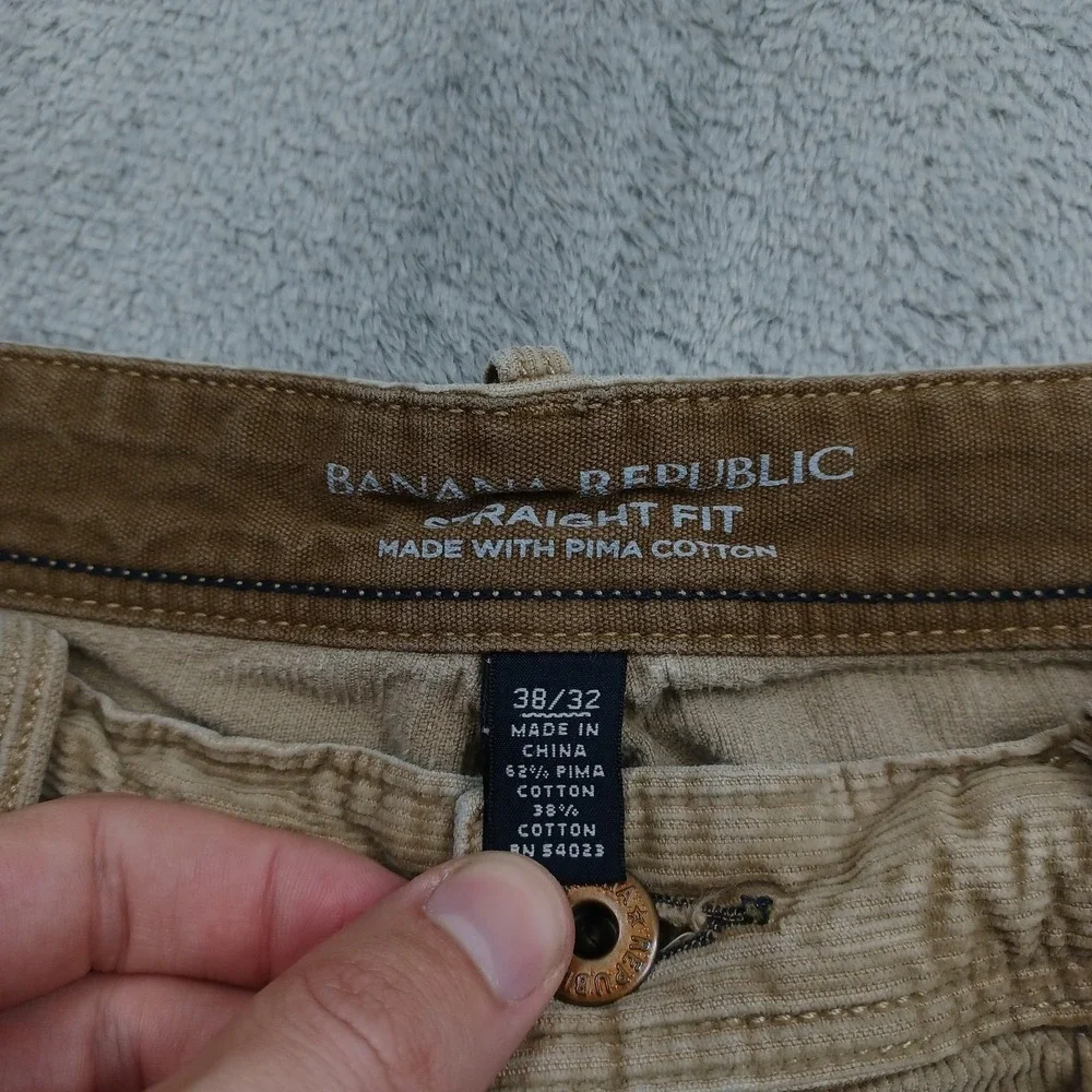 Banana Republic Jeans‎ Mens 38x32 Brown Corduroy Straight Fit Preppy Casual